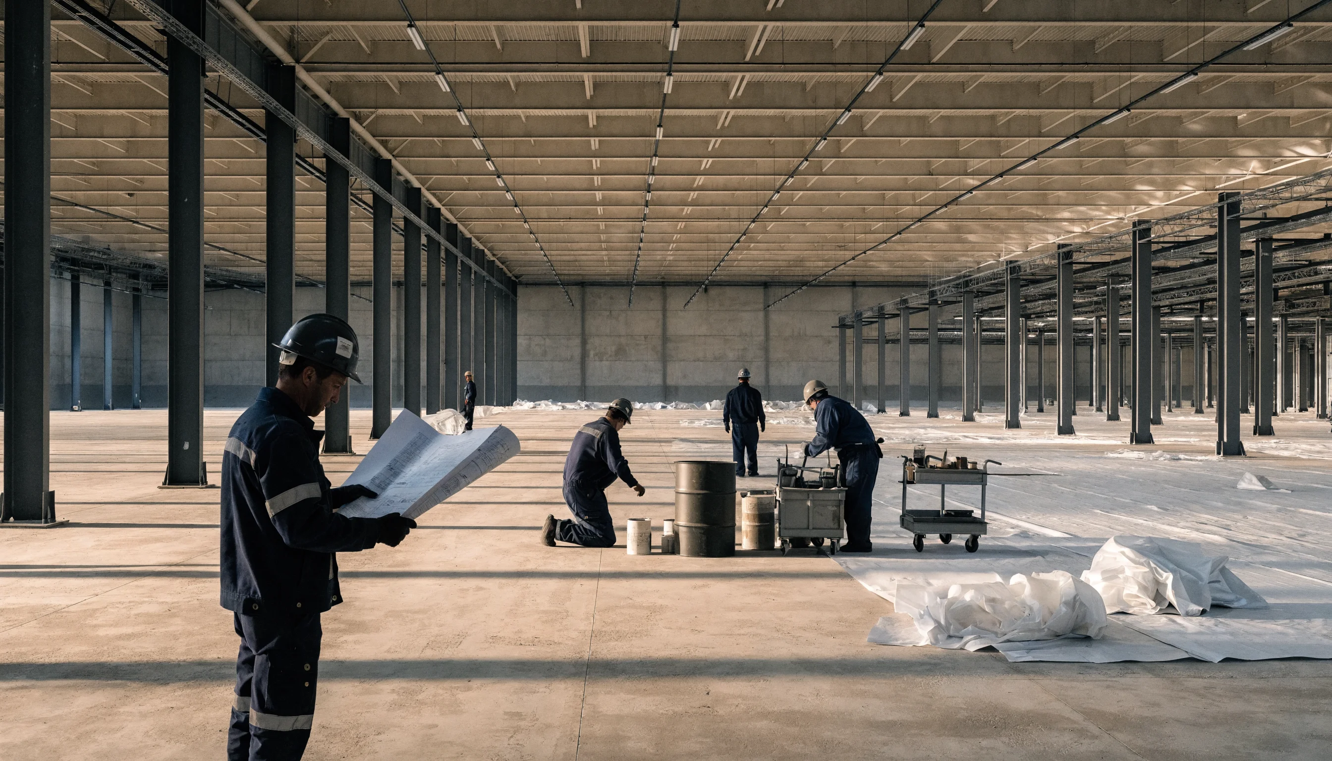 Commercial finishing in a secure data center corridor