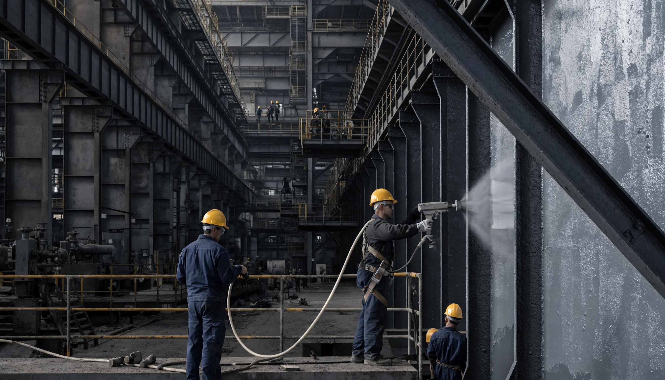 Protective coatings applied to heavy industrial infrastructure